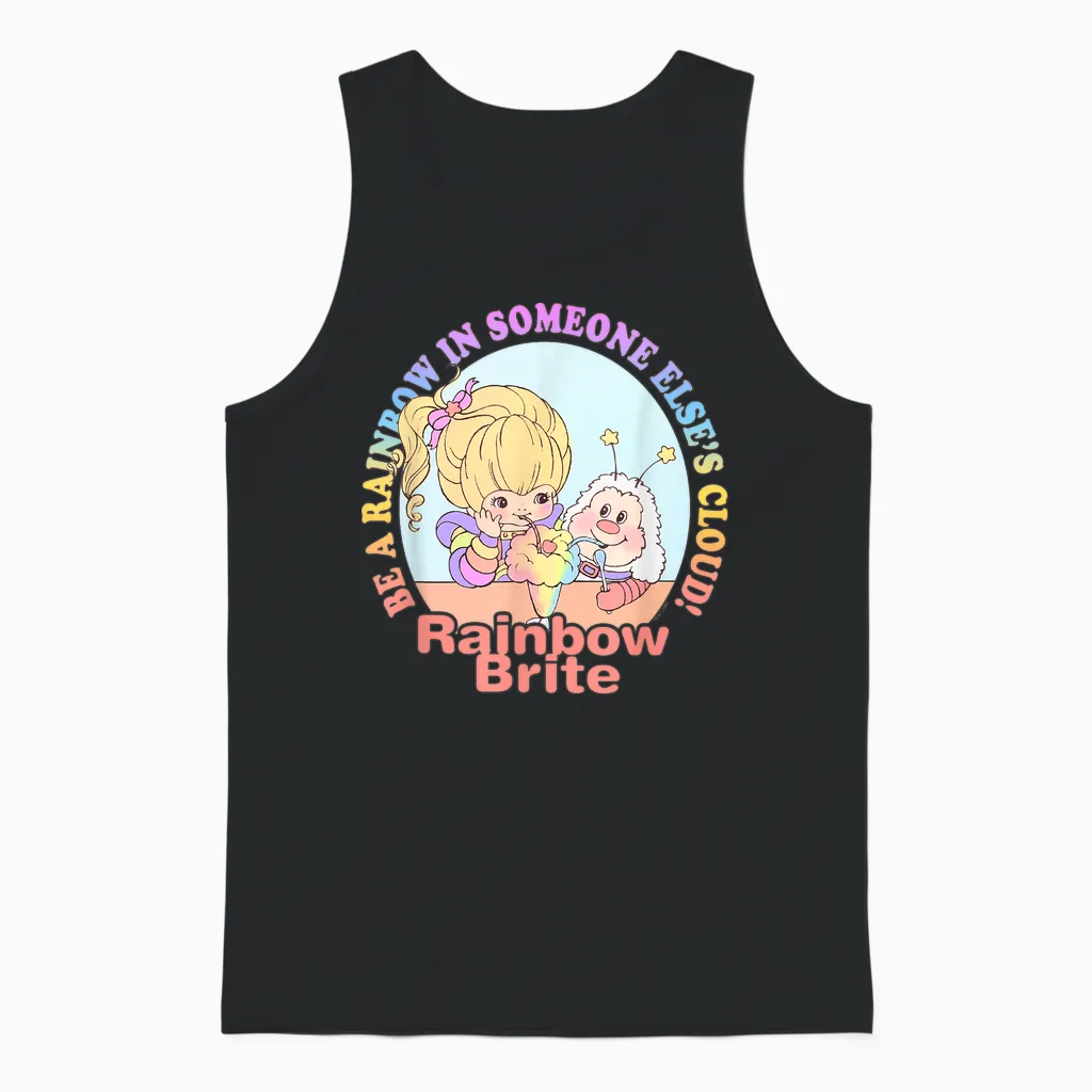 Rainbow Brite Be a Rainbow in Someone Else's Cloud! Logo Unisex Tank Top in Black