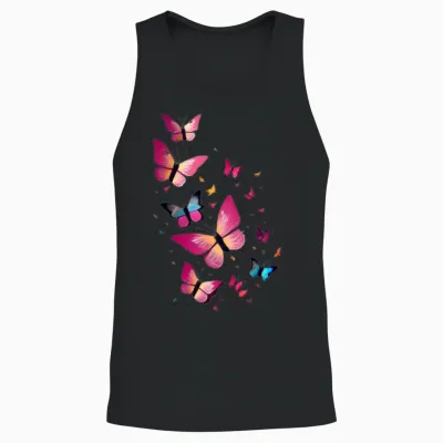 Butterfly Unisex Tank Top - Black