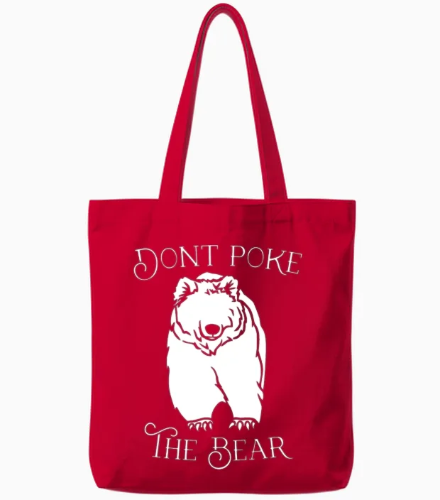 Don't Poke the Bear Wildlife Gift Tote Bags in Red