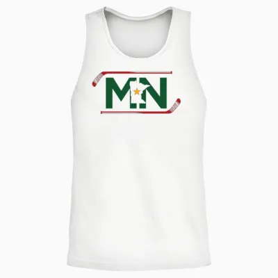 Mn the State of Hockey Unisex Tank Top - White