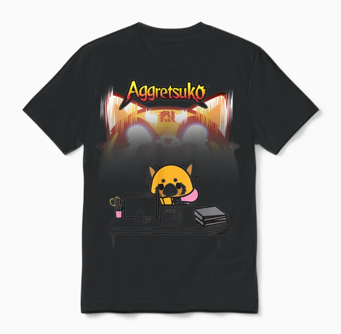 Aggretsuko Secret Rage Unisex T-Shirt in Black