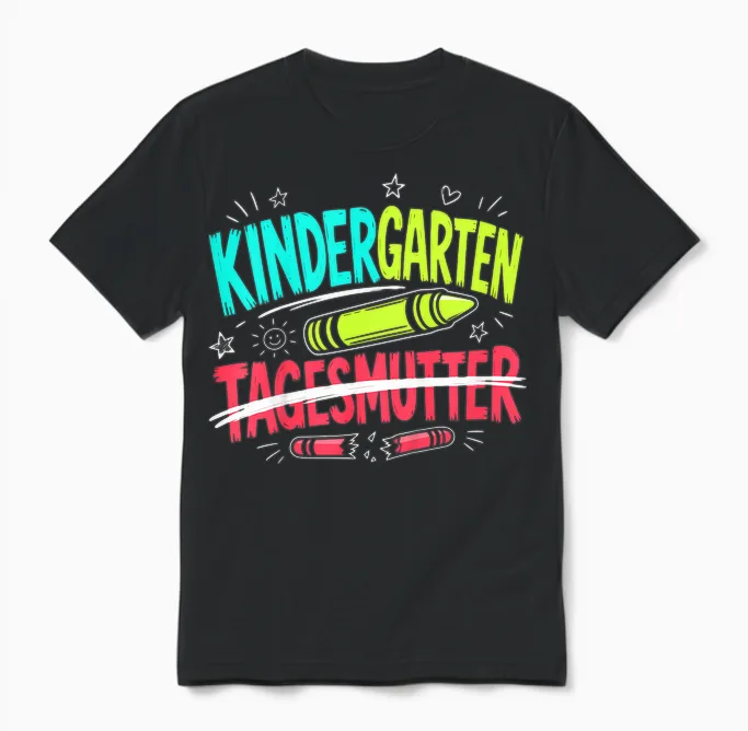 Hallo Kindergarten Tschüss Tagesmutter Kindergartenkind Unisex T-Shirt in Black
