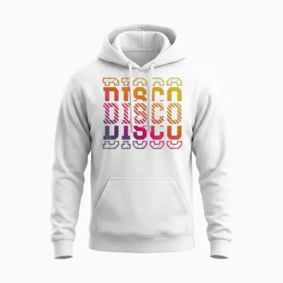 Disco Party Retro 80s 90s T-Shirt, Black Unisex Hoodie - White