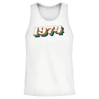 Retro 1974 Unisex Tank Top - White – 2
