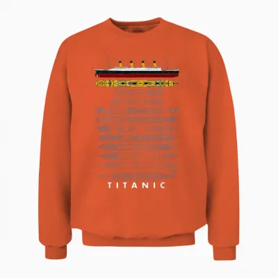 Titanic Schiff 1912 90er Jahre Outfit Herren Damen Kinder Unisex Sweatshirt - Orange
