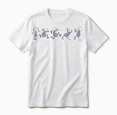 Friends T Shirt with Characters Unisex T-Shirt - White