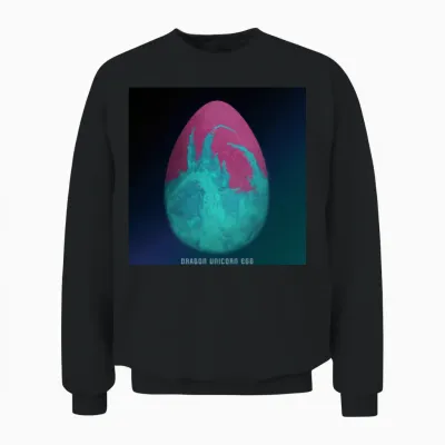 Dragon Unicorn Egg Album Cover Unisex Sweatshirt - Black