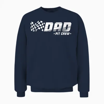 Dad Pit Crew Race Car Birthday Family Racing Unisex Sweatshirt - Navy