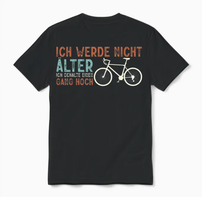 Funny Bicycle Rider I Will Not Older Unisex T-Shirt in Black