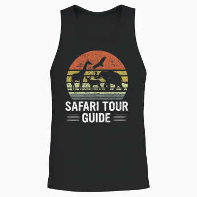 Safari Tour Guide Retro Unisex Tank Top - Black