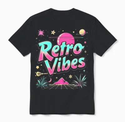 Retro Vibes Unisex T-Shirt - Black