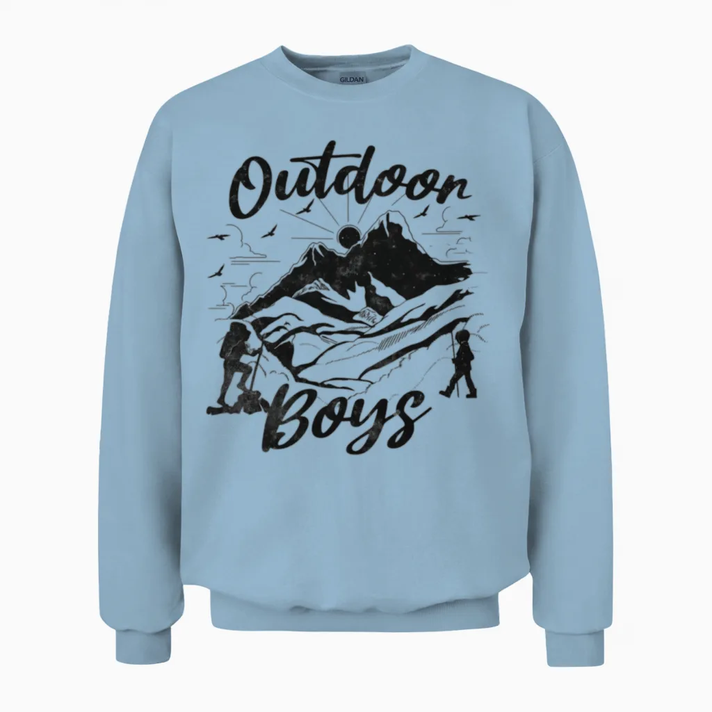 Outdoor Boys Logo Unisex Sweatshirt in Light Blue
