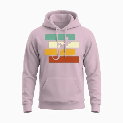 Lizard Retro Unisex Hoodie - Light Pink