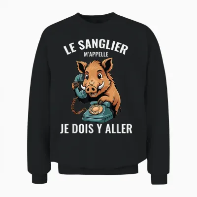 Funny Boar Man for Hunter Call Phone Unisex Sweatshirt - Black