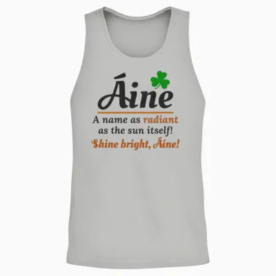 Funny Irish Girl Name: áine - Radiant Name Unisex Tank Top - Ash