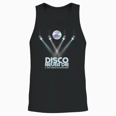 Disco Never Die Retro Unisex Tank Top - Black