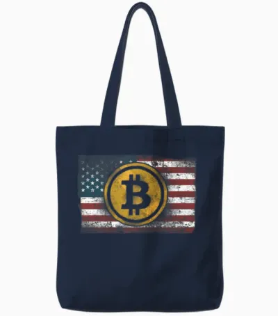 Bitcoin Crypto Usa American Tote Bags - Navy
