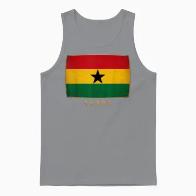 Ghana Flag - Funny Ghana Jersey for Men Women Kids T-Shirt, Black Unisex Tank Top - Sport Grey