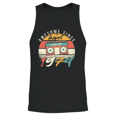 1974 July Vintage Unisex Tank Top - Black