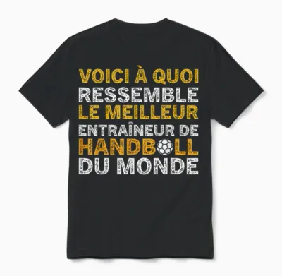 Funny Coach Best Handball Coach T-Shirt, Black, S Unisex T-Shirt - Black