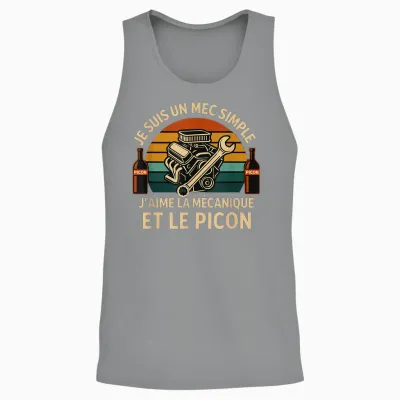 Picon Mécanique Apéro T-Shirt Idée Cadeau Mécanicien Homme Unisex Tank Top - Sport Grey