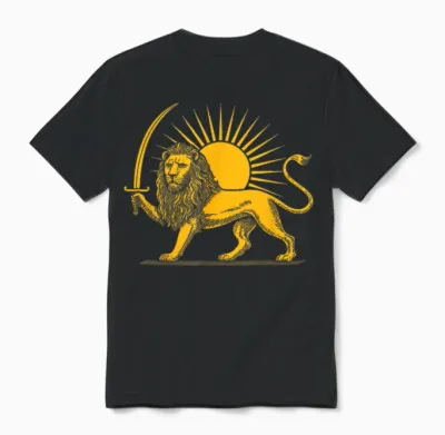 Iranian Flag Lion Sun Persian Pride Iranian Unisex T-Shirt - Black