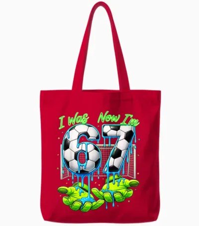 7 Jahre Alt Geburtstag Ich War 6 Jetzt Bin Ich 7 67 Meme Soccer Tote Bags - Red