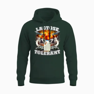 Lactose Tolerant Meme Funny Strange Specific Thanks Meme T-Shirt, Black Unisex Hoodie - Forest