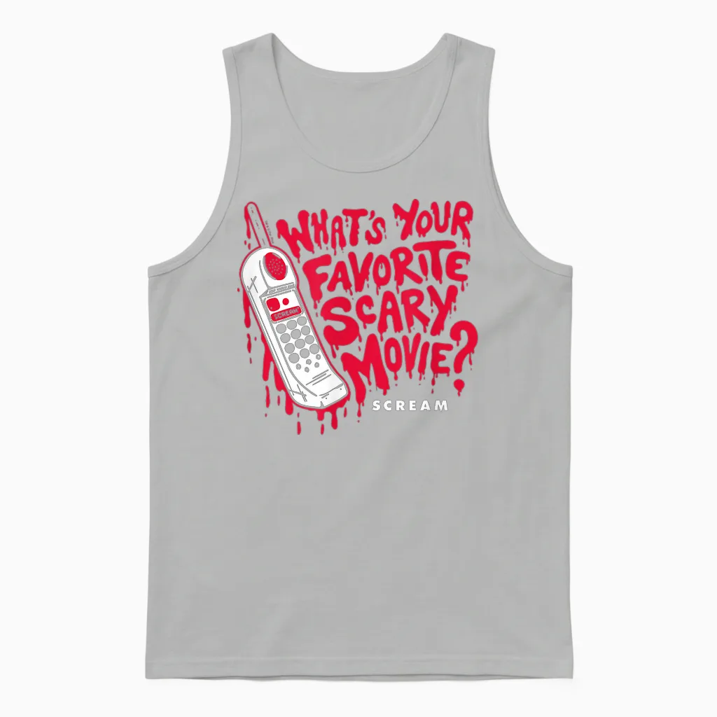 Scream - Favorite Scary Movie Unisex Tank Top in Ash