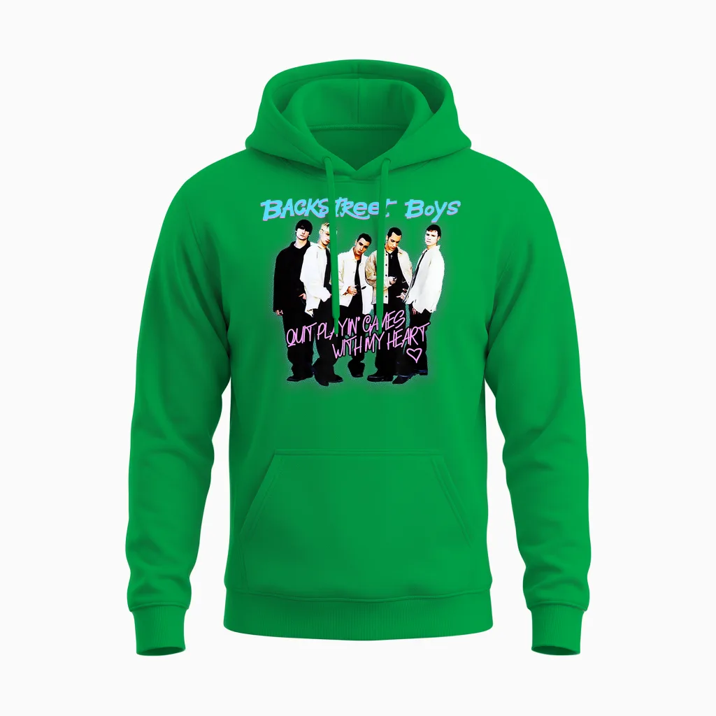 Backstreet Boys β Quit Playing Games Watercolor Unisex Hoodie in Irish Green