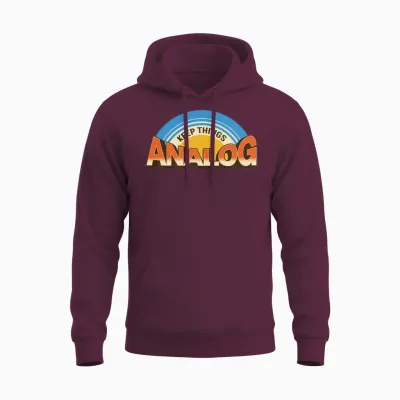 Keep Things Analog - Retro Vibes Unisex Hoodie - Maroon