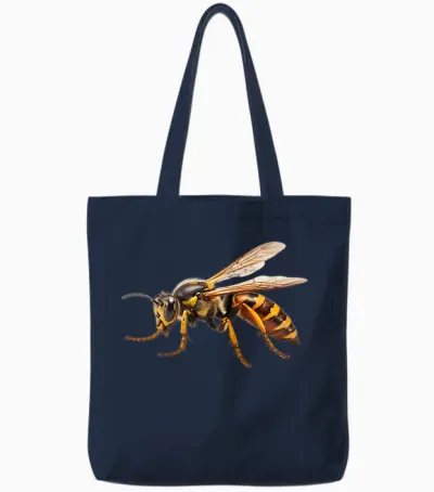 Entomologie Insekten Makro Entomologe, Wespe Tote Bags - Navy