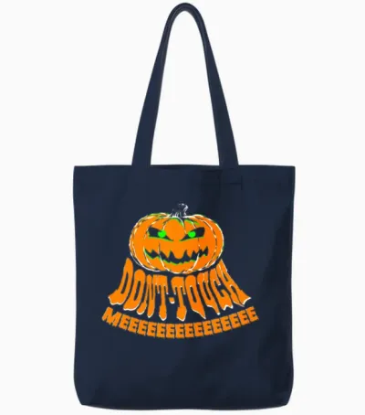 Dont Touch Me Halloween Pumpkin Tote Bags - Navy