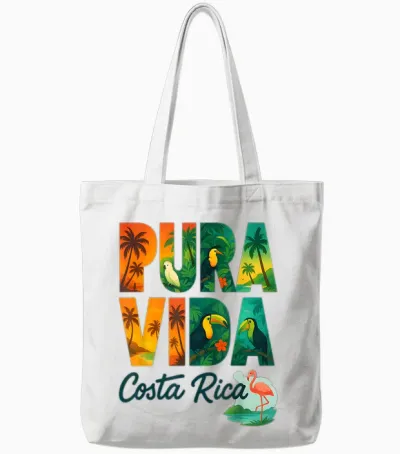 Pura Vida Costa Rica Tote Bags - White