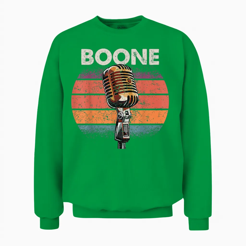 Boone Lover for Men Women Boys Girls Kids Family Name Retro Unisex Sweatshirt in Irish Green