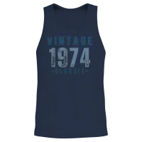 Vintage, 1974, Classic and Elegant Unisex Tank Top - Navy – 2