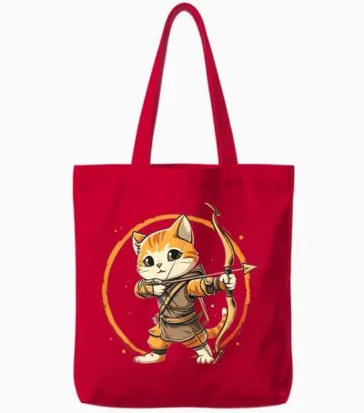 Archery for Men, Women and Kids T-Shirt, Black Tote Bags - Red