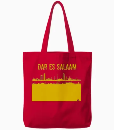 Dar Es Salaam Design Tote Bags - Red