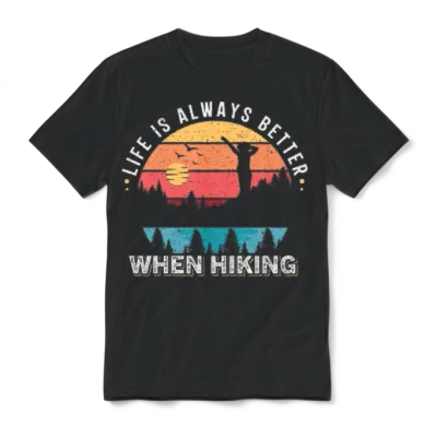Life Is Better When Hiking Unisex T-Shirt - Black