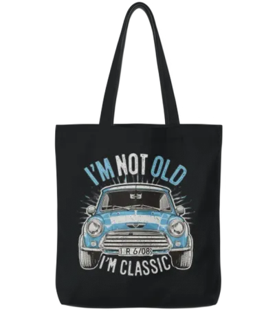 I'm Not Old I'm Classic Cars Retro Vintage Look Tote Bags - Black