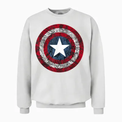 Marvel Captain America Avengers Shield Comic Unisex Sweatshirt - White