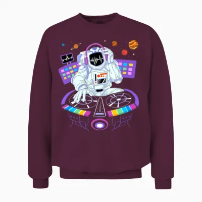 Psytrance Dj Astronaut Electronic Music Gift For Unisex Sweatshirt - Maroon