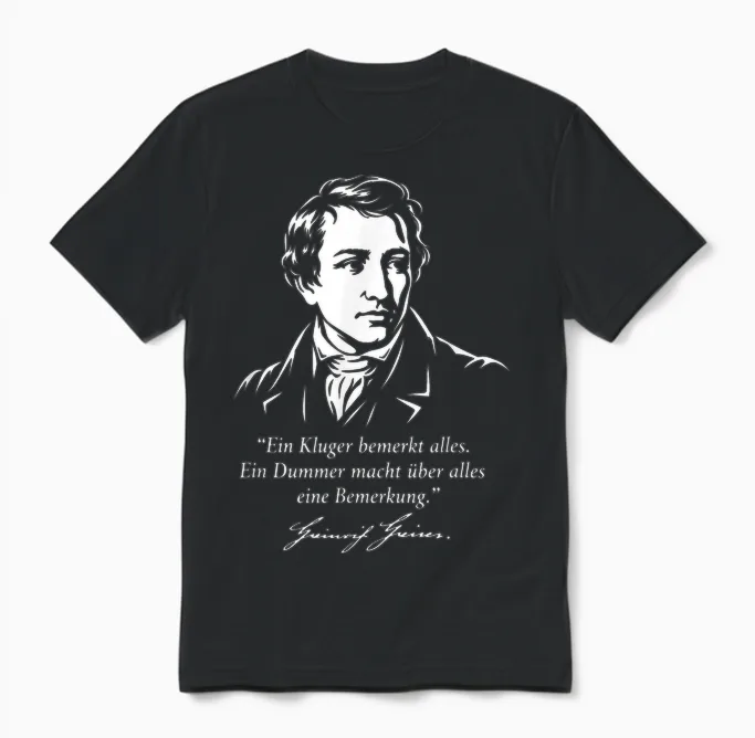 Heinrich Heine Zitat Ein Kluger Bemerkt Alles Unisex T-Shirt in Black