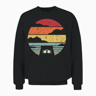 Otter Retro Vintage Unisex Sweatshirt - Black