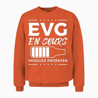 Evg En Cours Veuillez Patienter T-Shirt Haut De Gamme Unisex Sweatshirt - Orange