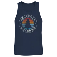 Asheville North Carolina Nc 70s Unisex Tank Top - Navy – 2