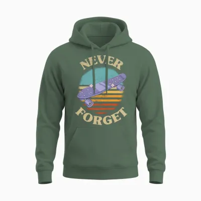 Retro Skateboard Unisex Hoodie - Military Green