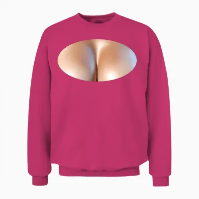 Fake Boobs Unisex Sweatshirt - Heliconia