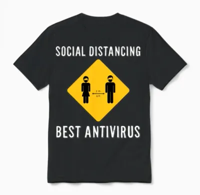 Funny Social Distancing Unisex T-Shirt - Black