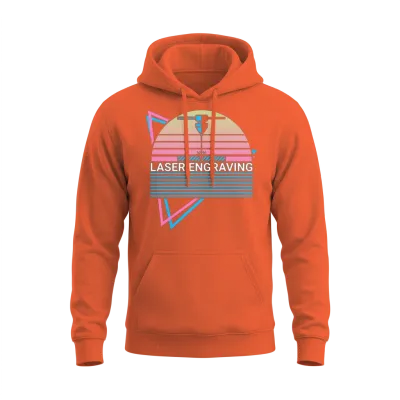 Laser Engraving Retro Unisex Hoodie - Orange
